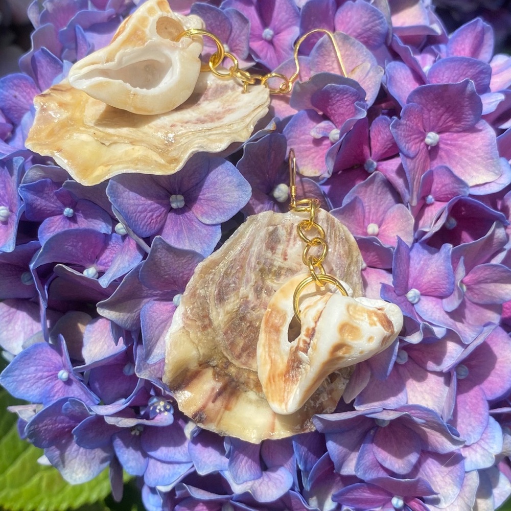Handmade Shell Earrings - Picture 4 of 7